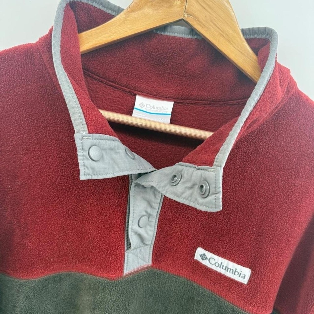 Columbia Sportswear Mens Red and Gray color-blocked fleece pullover 3XT